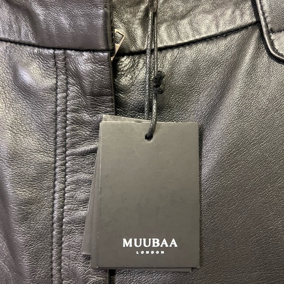 Muubaa women’s leather pants size 4 US black - Picture 3 of 12